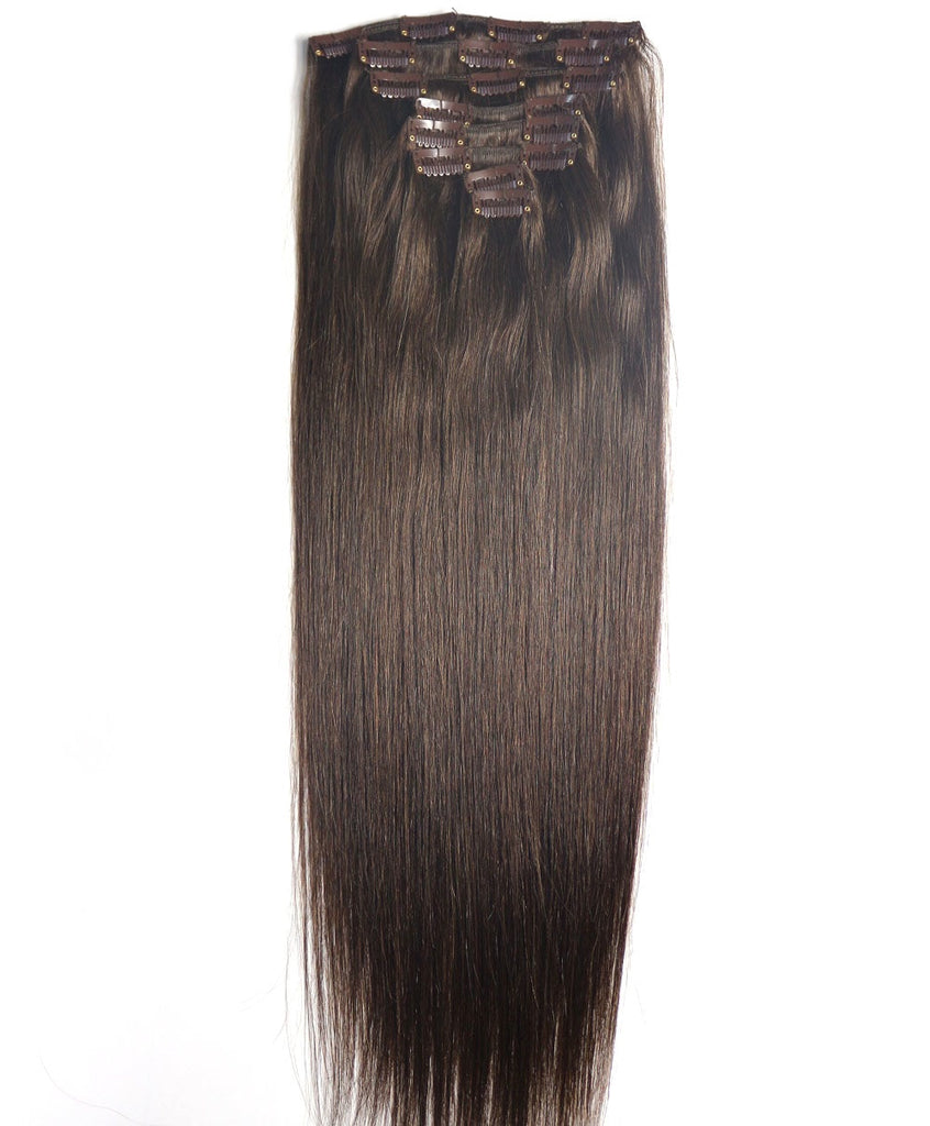 Thin | ZZHAIR 100g-160g 16"-26" Machine Made Remy Hair 8Pcs Set Clips