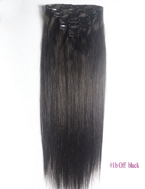 Thin | ZZHAIR 100g-160g 16"-26" Machine Made Remy Hair 8Pcs Set Clips